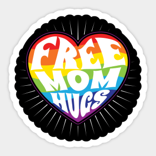 Free Mom Hugs Rainbow Heart Pride LGBT Sticker